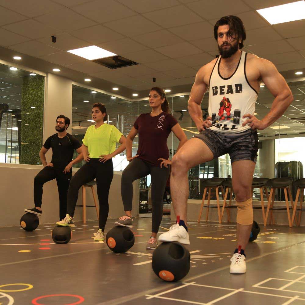 Awais Khan Afridi coaching a fitness session
